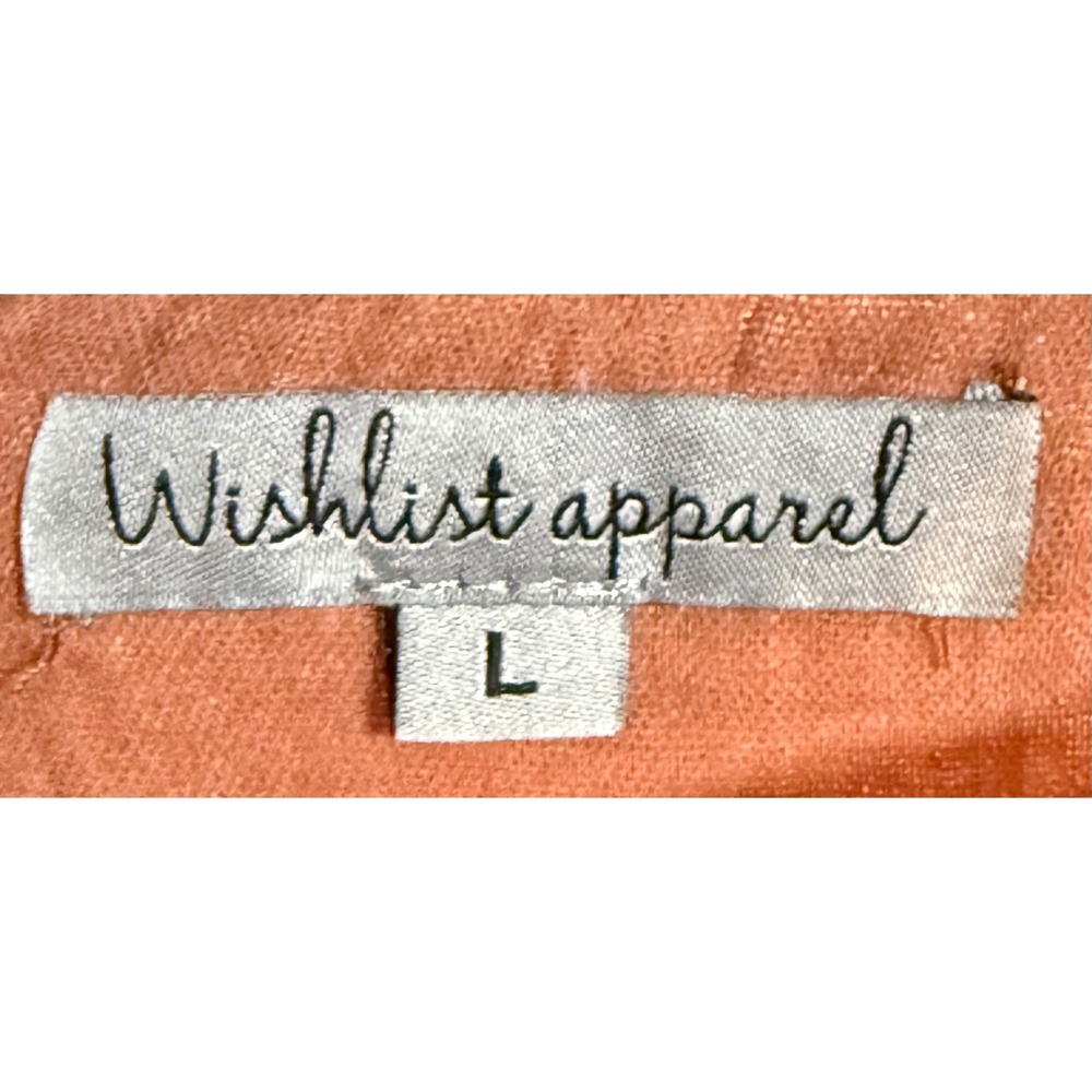 Wishlist Apparel Terracotta Rust Cotton Gauze V-Neck Babydoll Peplum Top Large - Picture 3 of 4